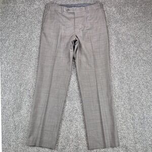 J. Hilburn Dress Pants Mens 34 Taupe Vitale Barberis Canonico Super 150s Wool